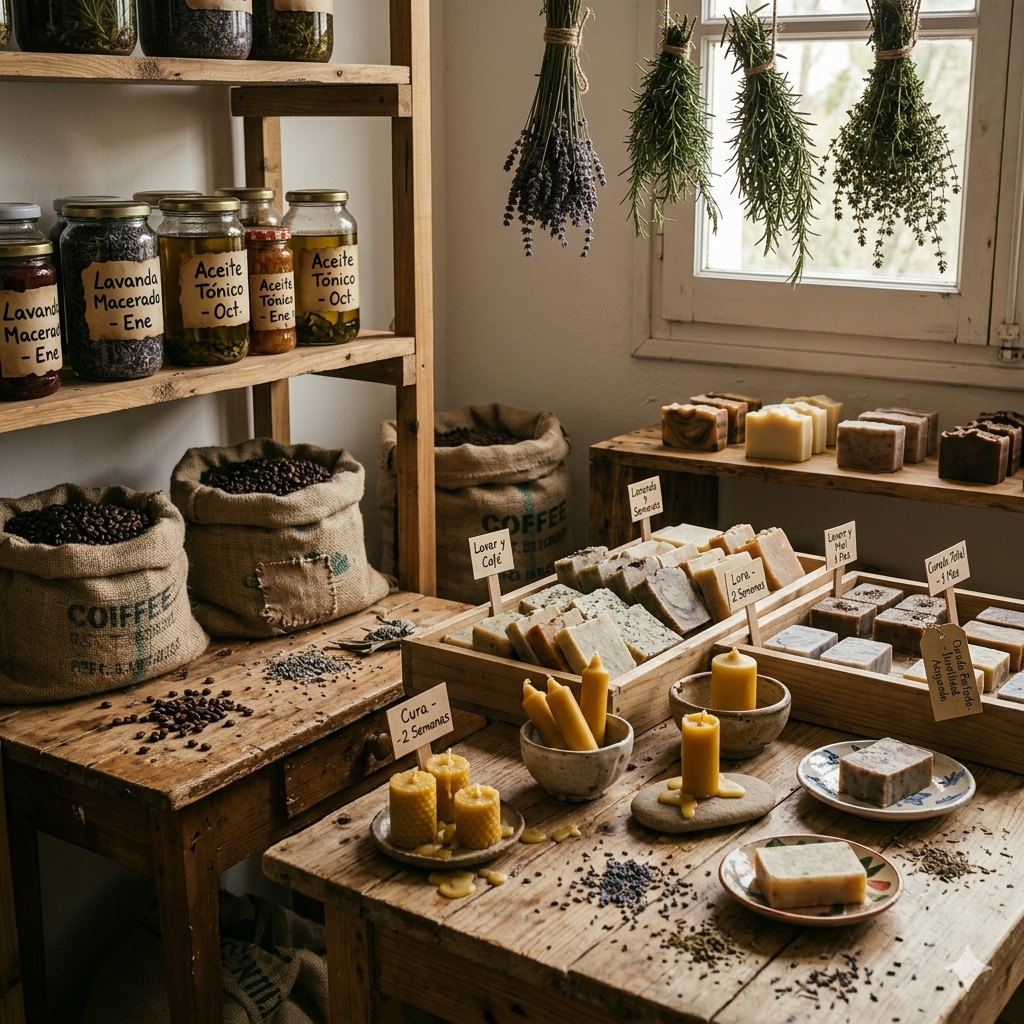 Cuidado y curado. Permitimos que cada producto alcance su punto ideal para asegurar calidad y durabilidad.