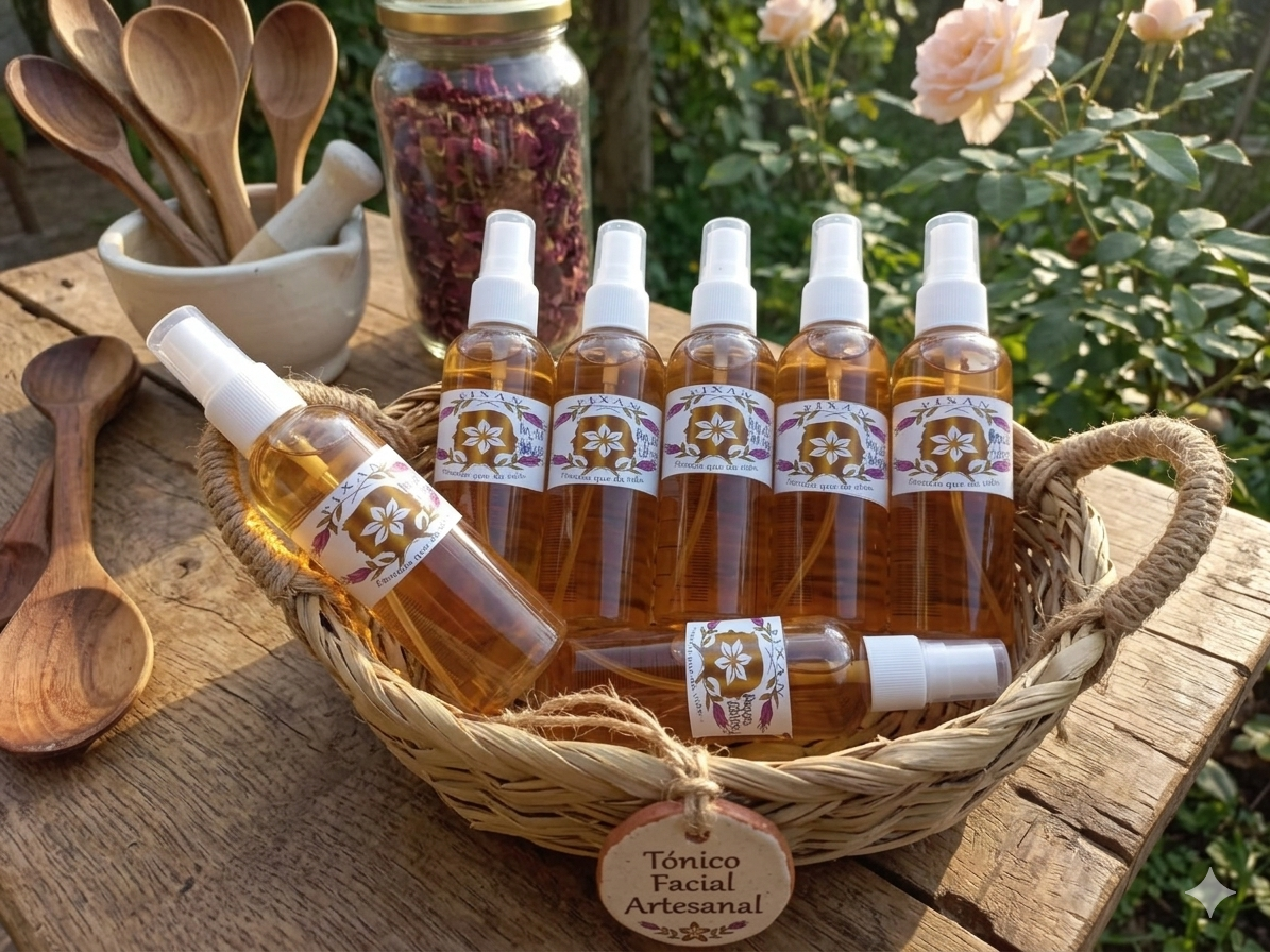 tonico faciaa pixani sobre canasta de palma